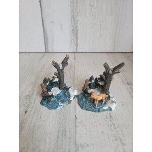 Forest deer AS IS woods scenic village accessory xmas